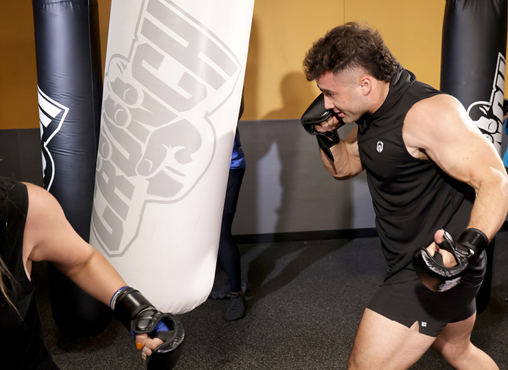 man in boxing class