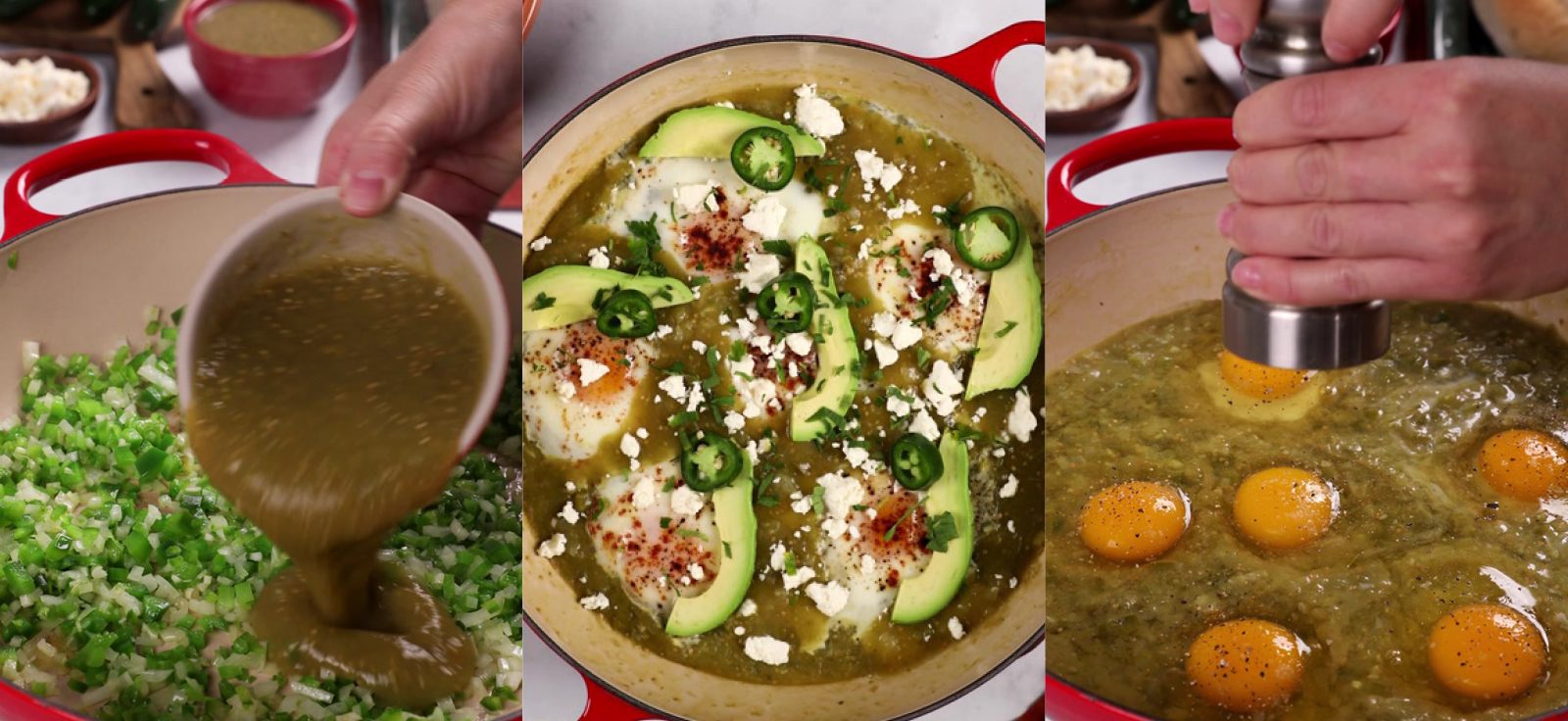 spicy green shakshuka