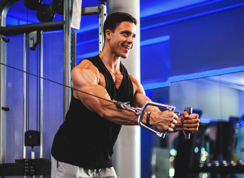 man using a cable machine